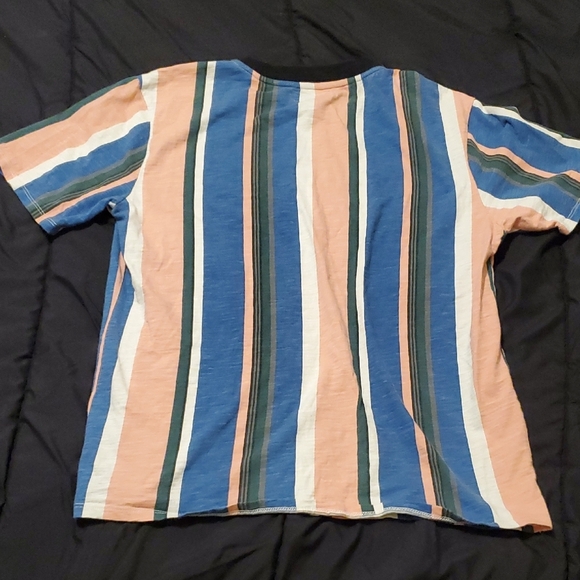 Guess Blue and Pink Striped Tee - Picture 4 of 5